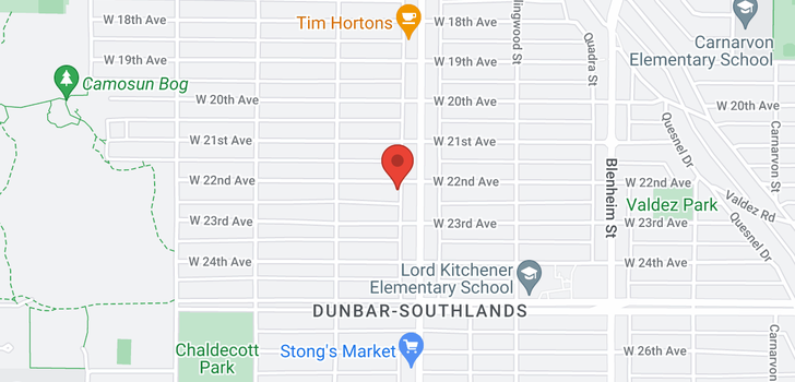 map of 3626 W 22ND AVENUE